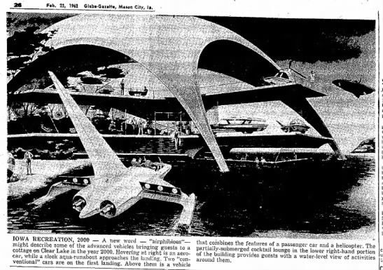 "Amphibious" watercraft on Clear Lake - 1962